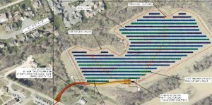 Aerial Plan of the Solar Array being installed at Elizabethtown College. Photo courtesy Advanced Solar Industries.