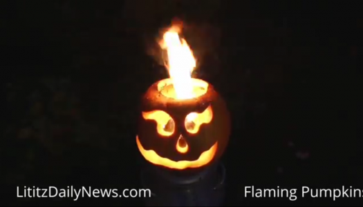 WATCH VIDEO of Flaming Lititz Pumpkins