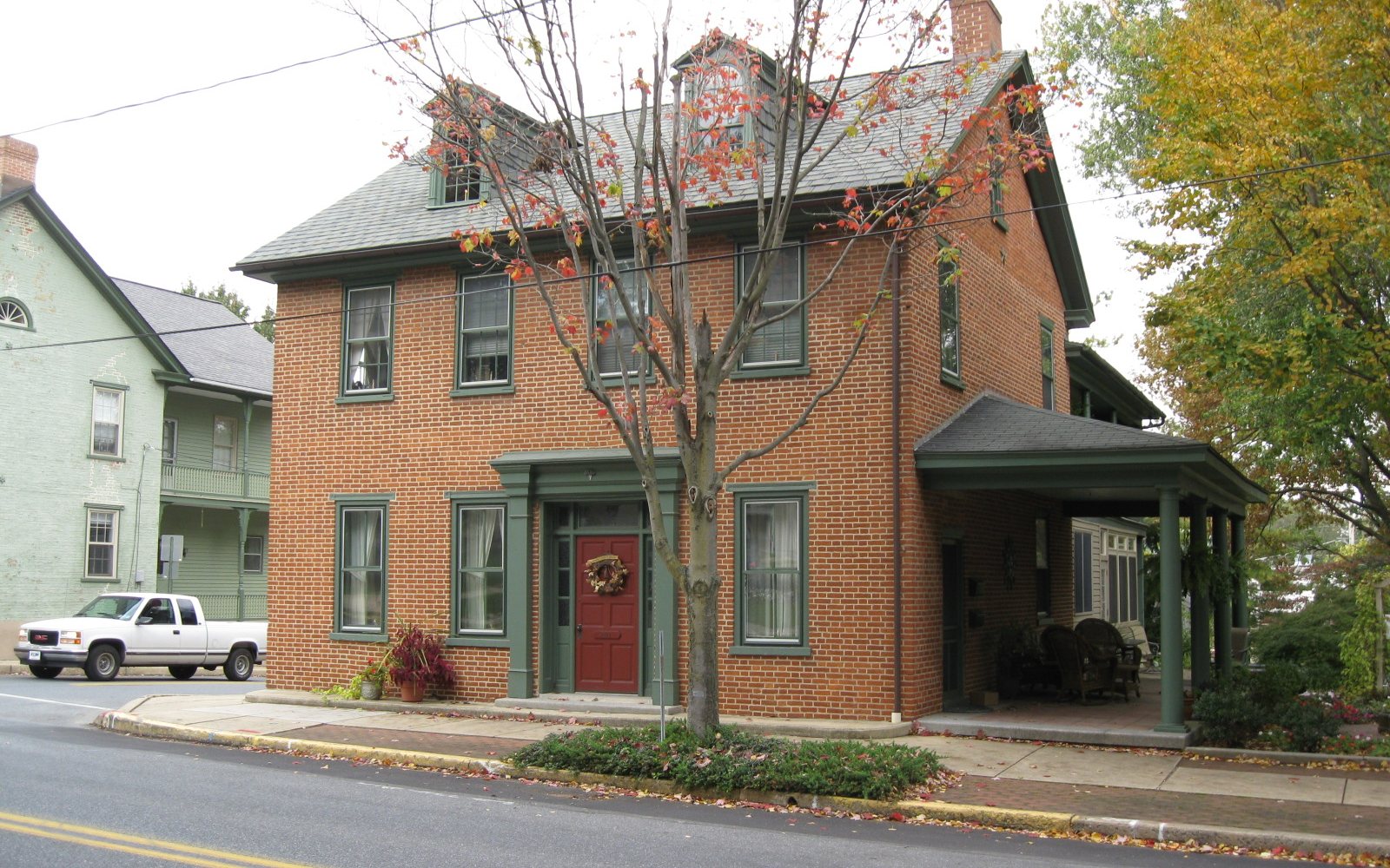 Historic brick buildings in downtown Lititz