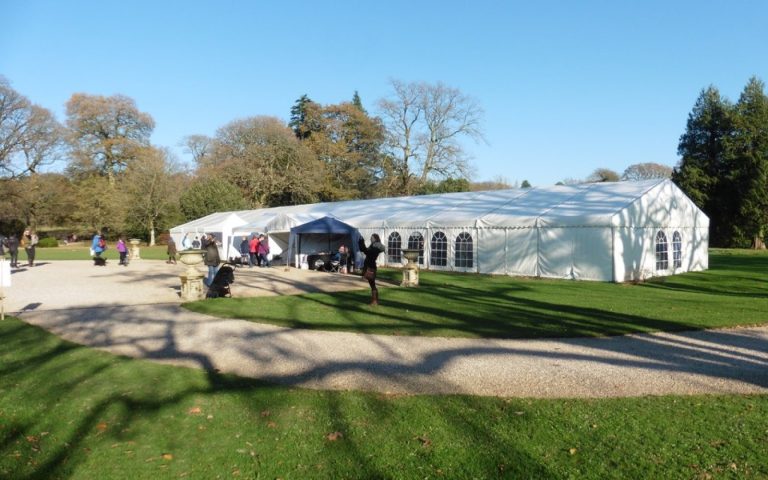Booths at an outdoor craft fair