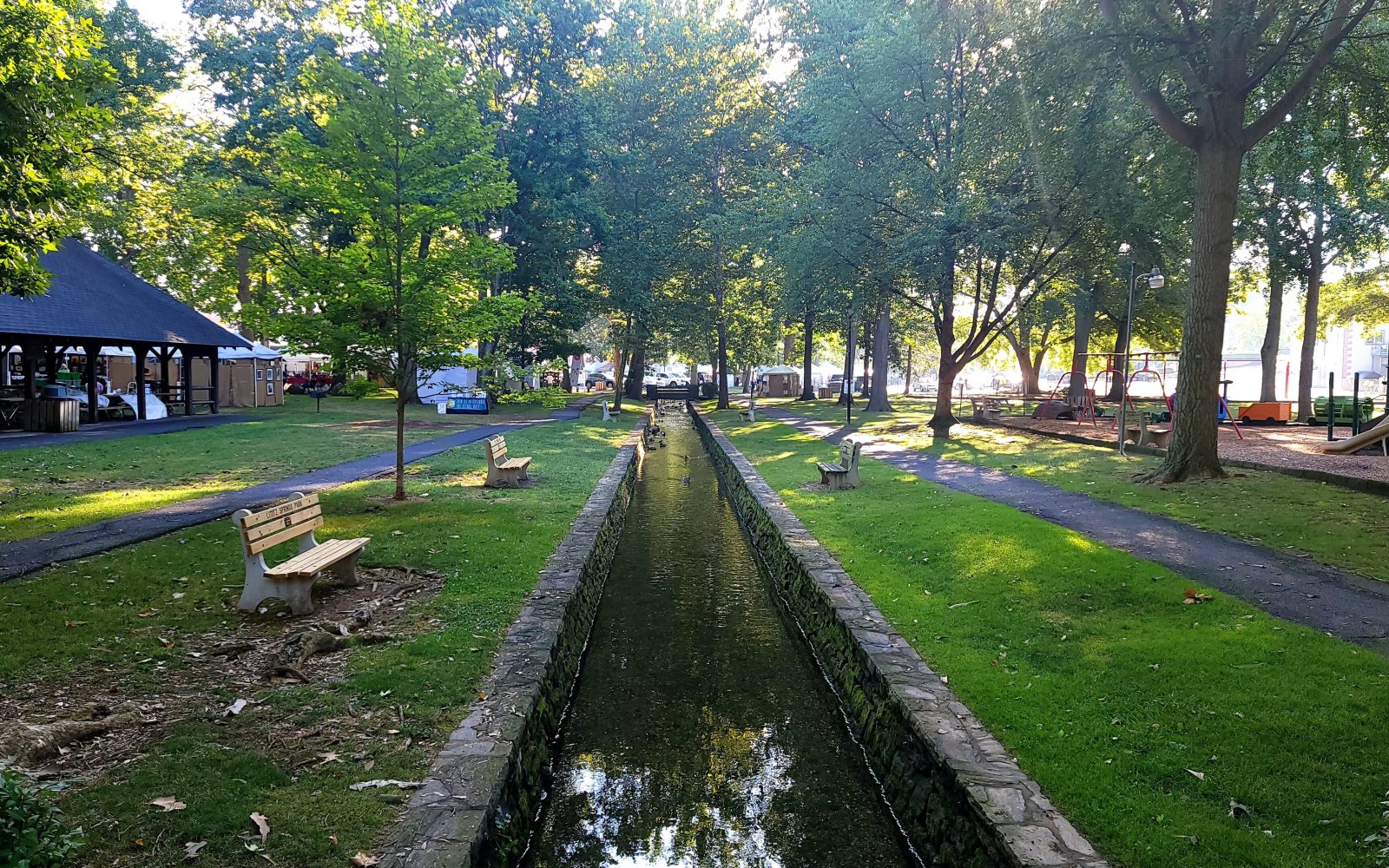 The spring-fed stream in Lititz Springs Park