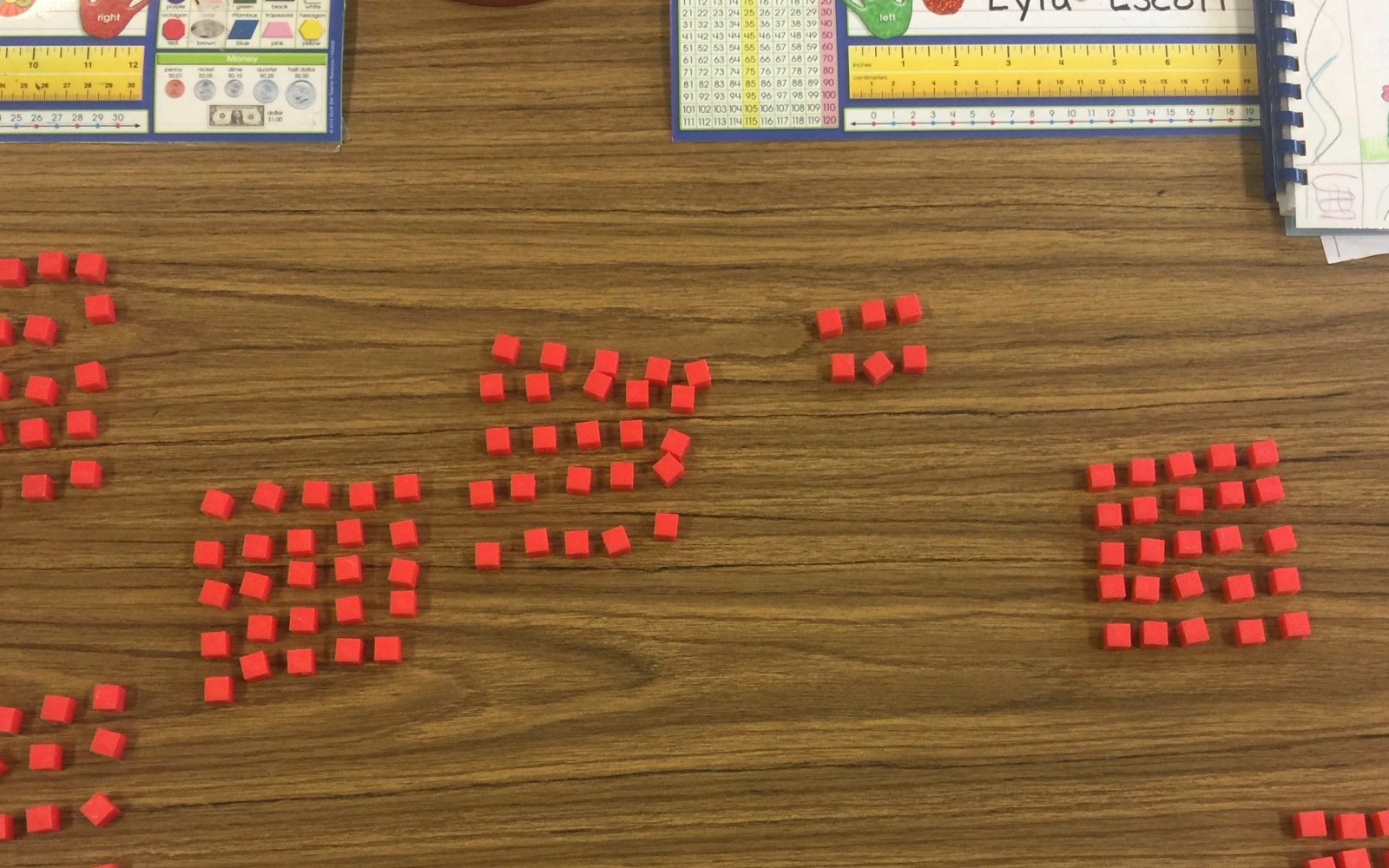 Math manipulatives used for hands-on learning