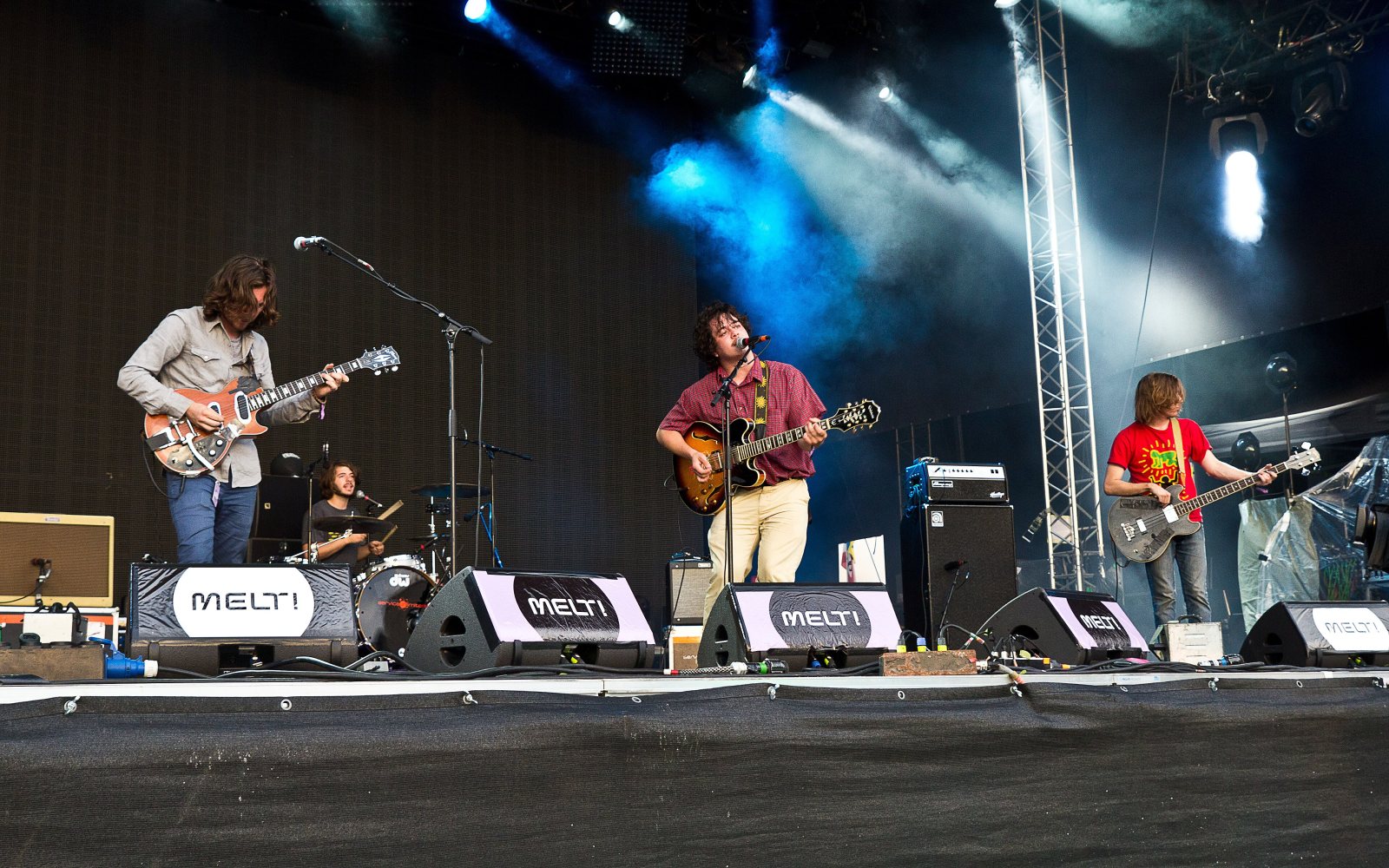 Rock band performing on stage