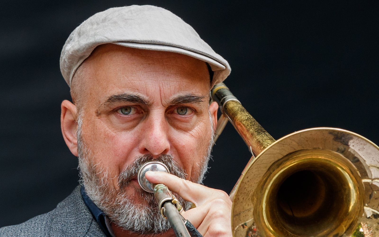 A traditional jazz band performing outdoors