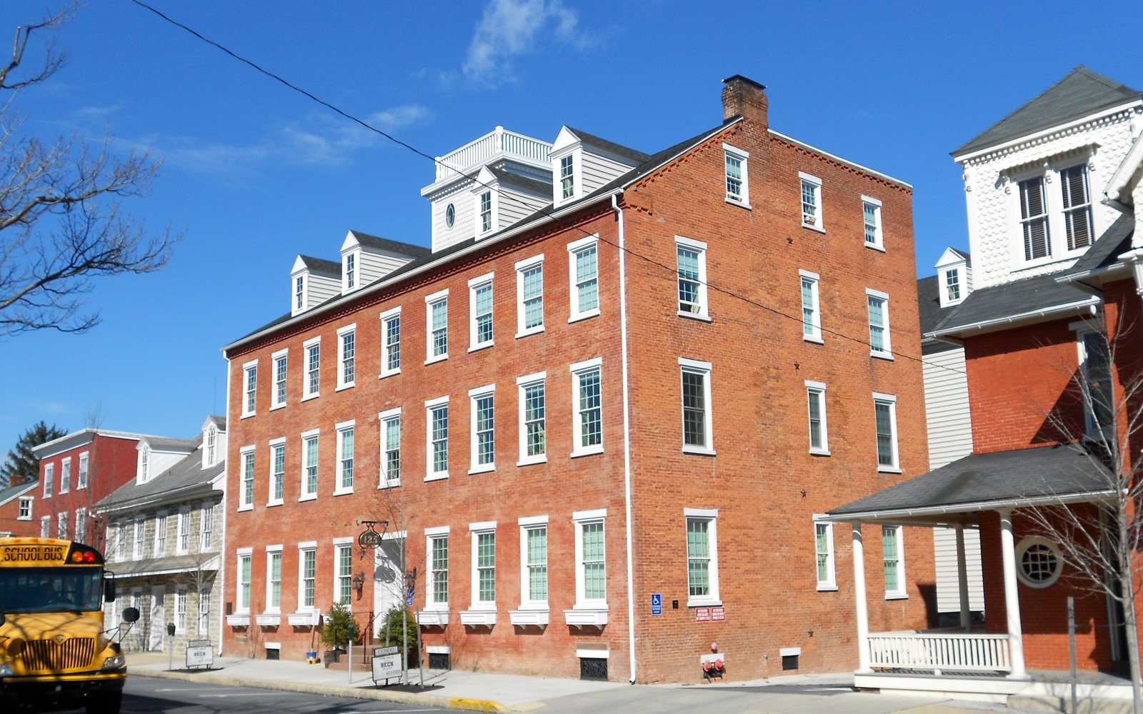 Historic brick building on East Main Street in downtown Lititz