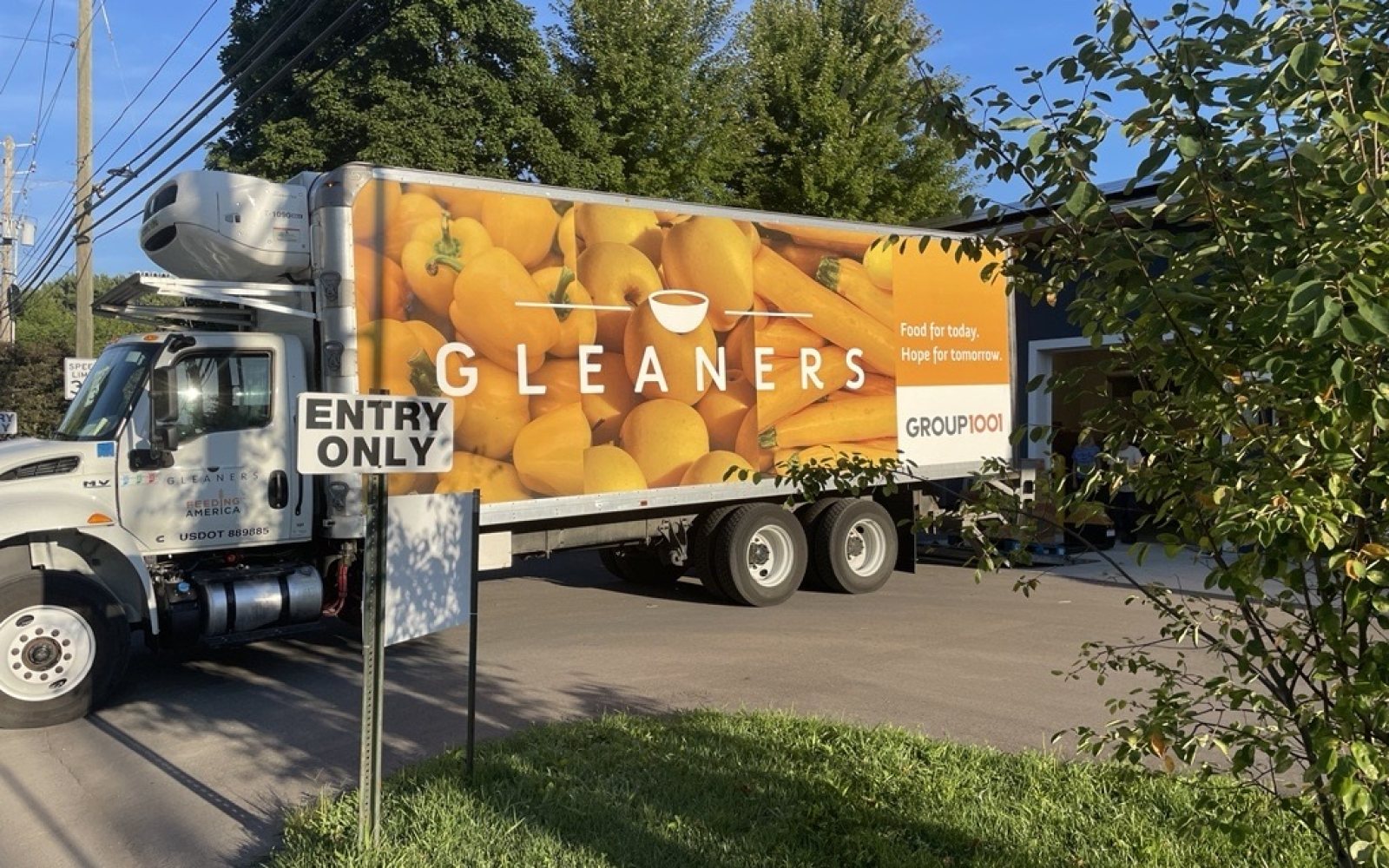 A food bank delivery truck