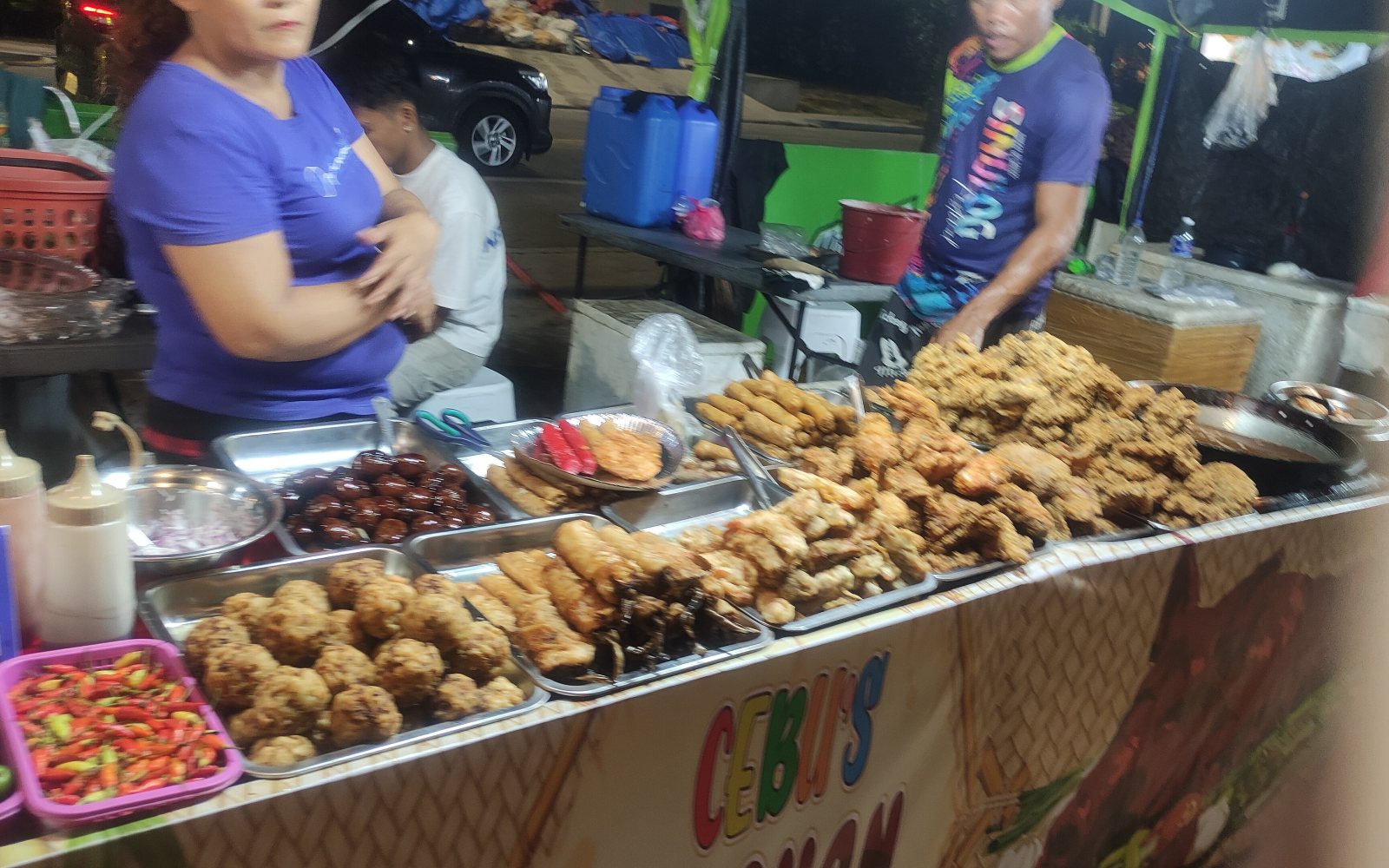 Crowd at an evening street food festival