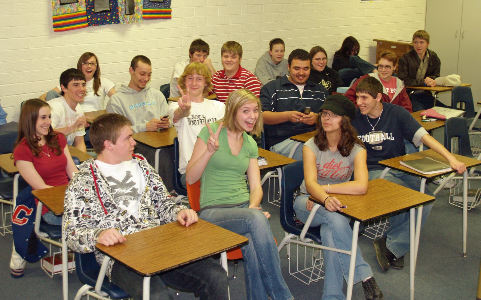 Empty classroom with desks