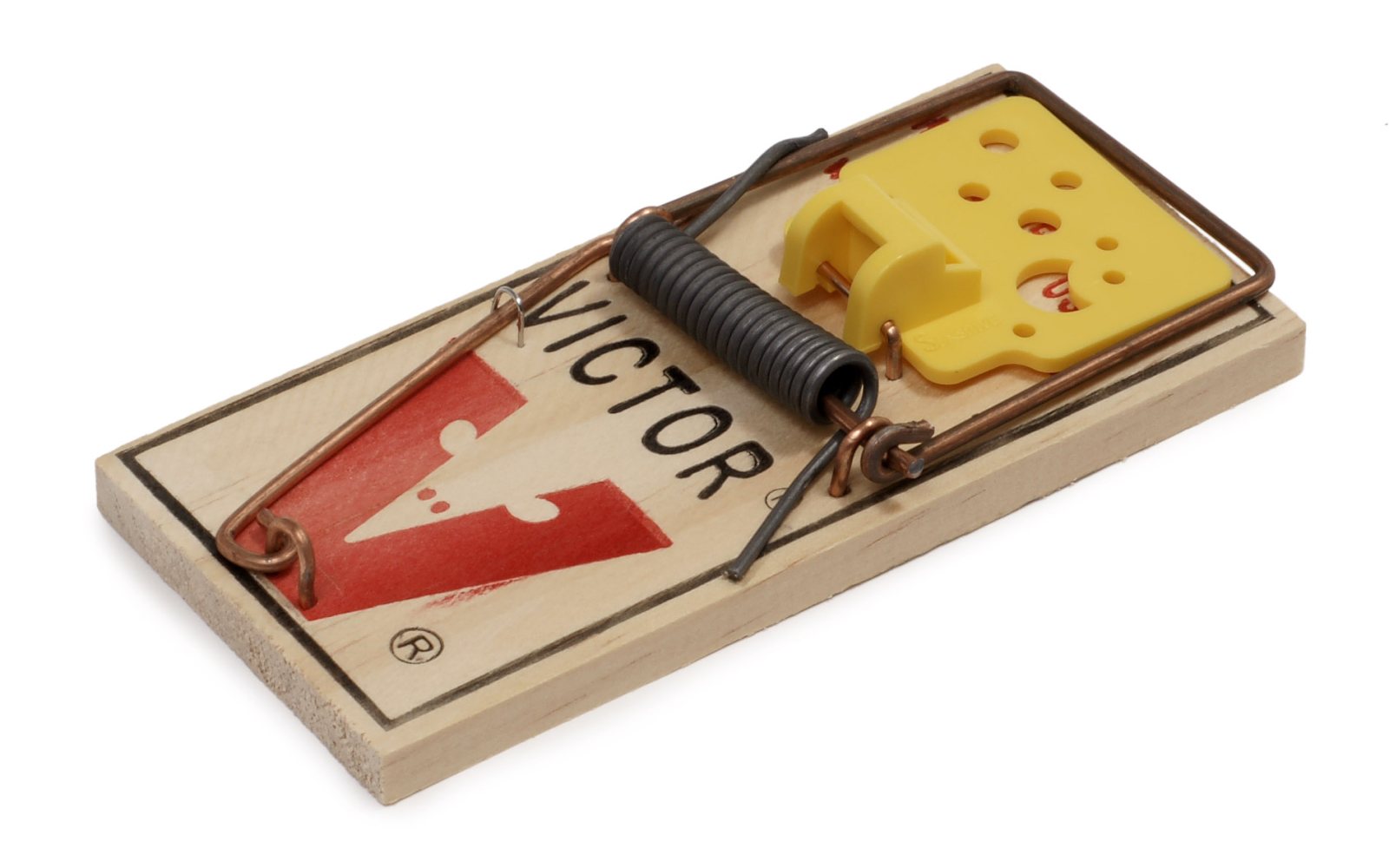 A classic wooden mouse trap